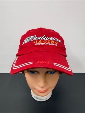 Budweiser Red Racing Cap with Embroidered Logos